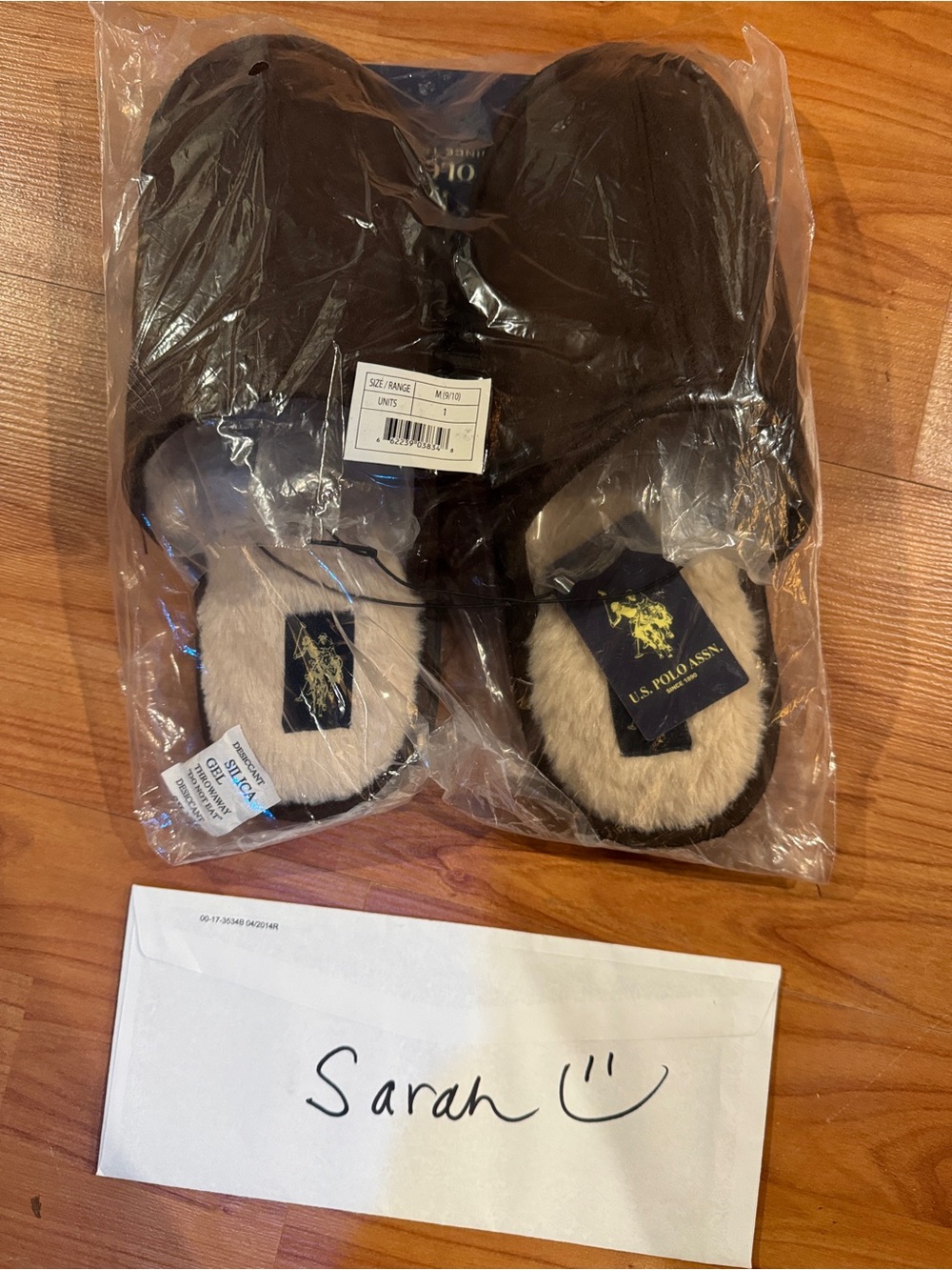 U.S. Polo Assn. Brown Slide Sandals with Gold Logo